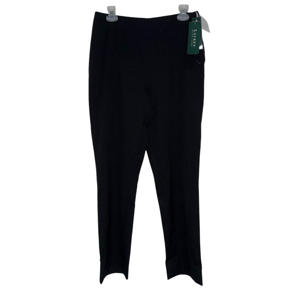 Lauren Ralph Lauren Black Wool VTG Straight Leg Dress Womens Pants Size 10 NEW
